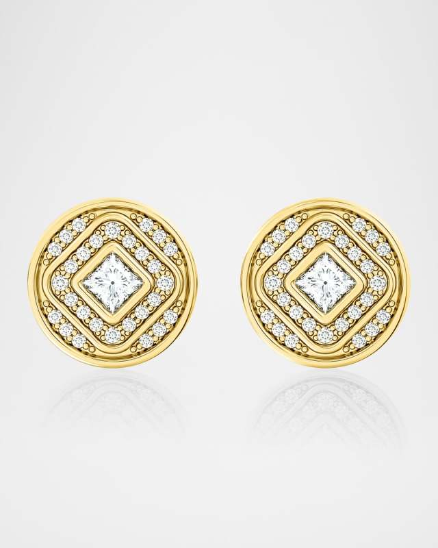 18K Veni Diamond Pave Stud Earrings